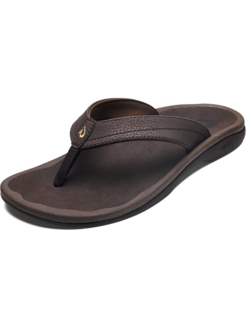 Women's Dark Brown Sandals Water Resistant Flip Flops with Arch Support Comfort